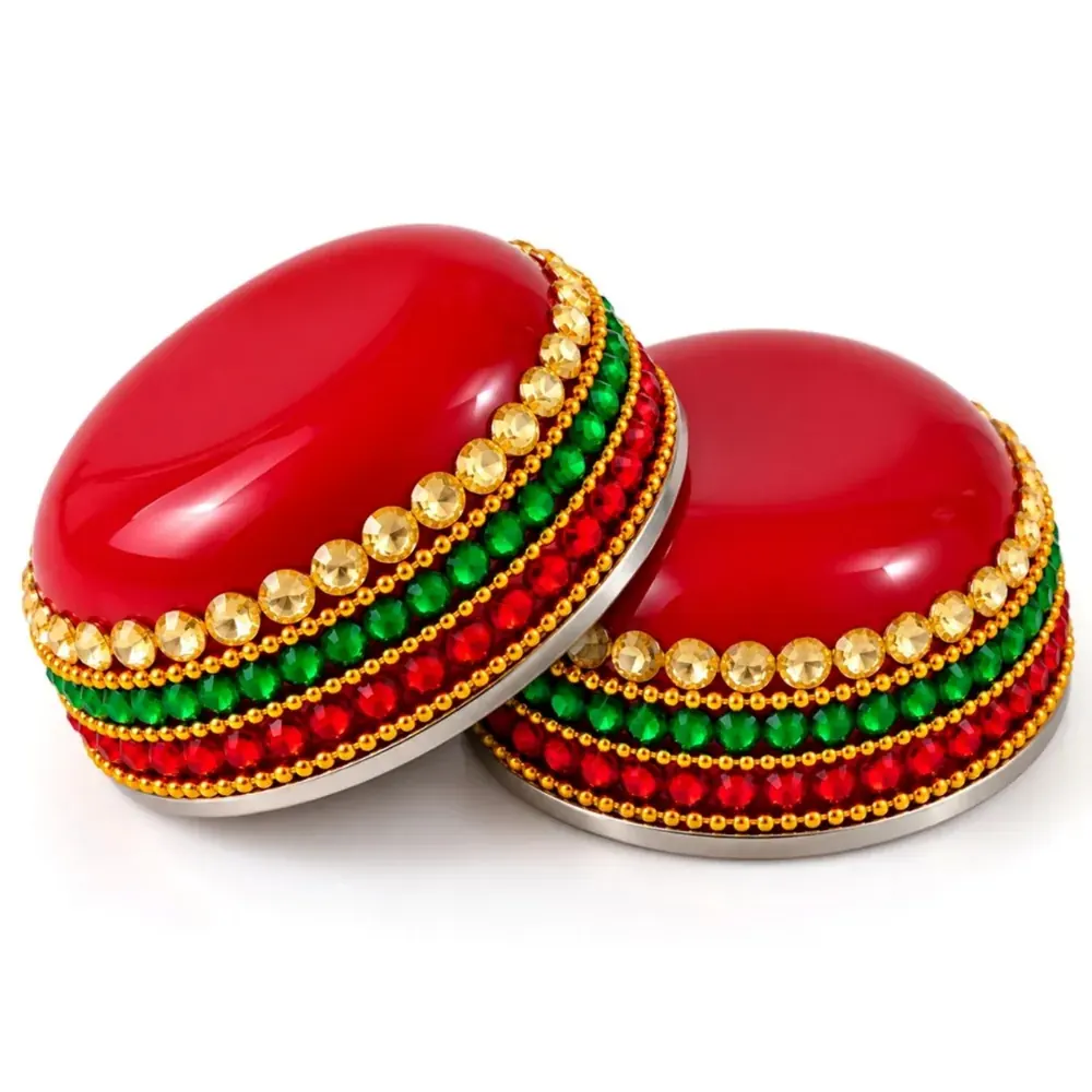 Additional view of the coordinated Karwa Chauth puja accessories